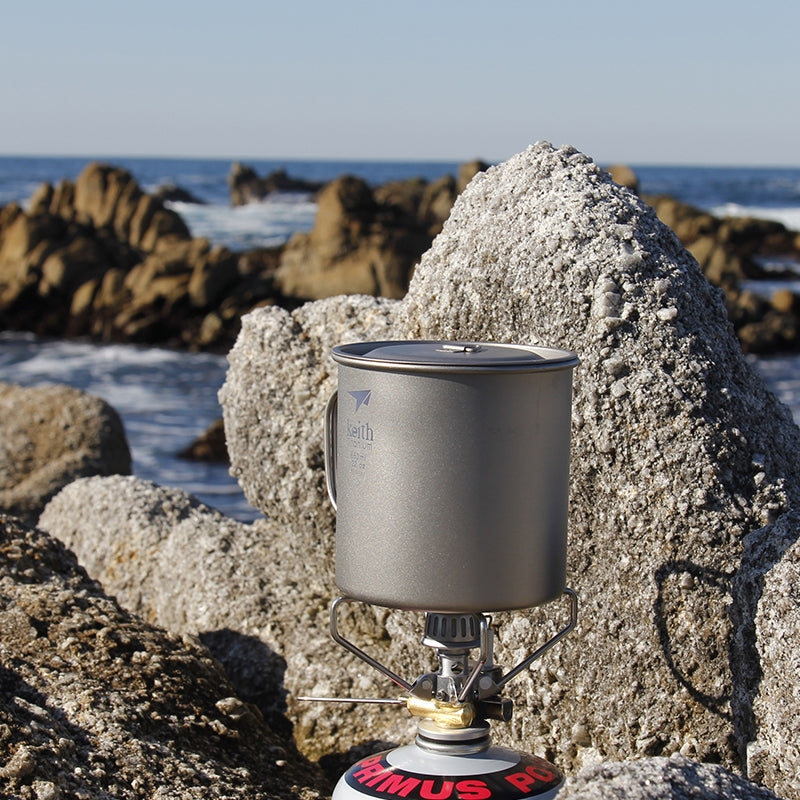 KEITH TITANIUM Ti3208 Single-Wall Mug with Folding Handle and Lid - 22 fl o