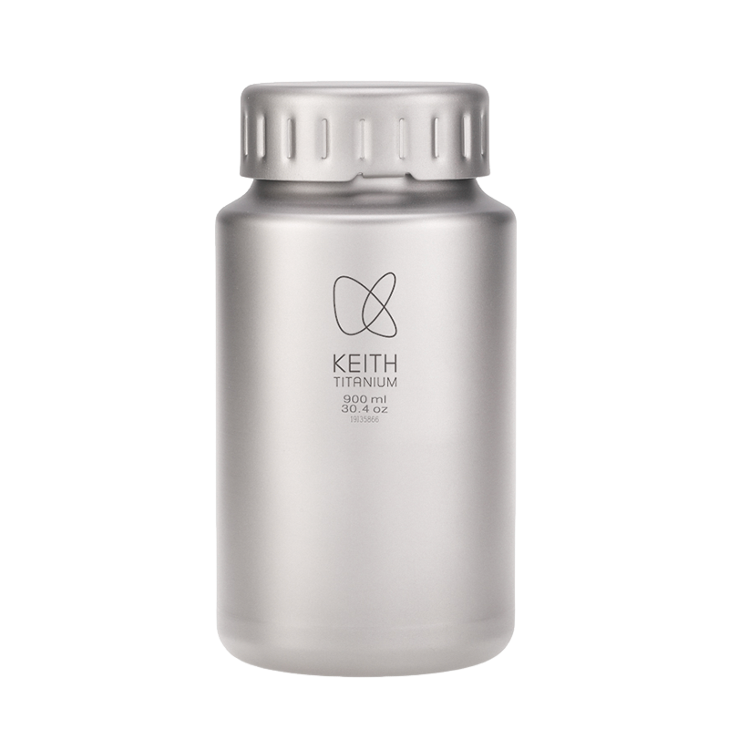 Keith Titanium Ti3035 Plastic-Free Bottle with Leakproof, Quick and Secure Bayonet-type Cap Mount - 30.4 fl oz