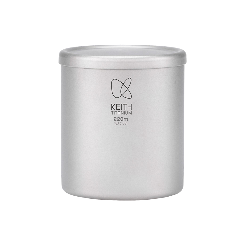 KEITH Titanium Ti3301 Double-Wall Mug with Lid - 7.4 fl oz