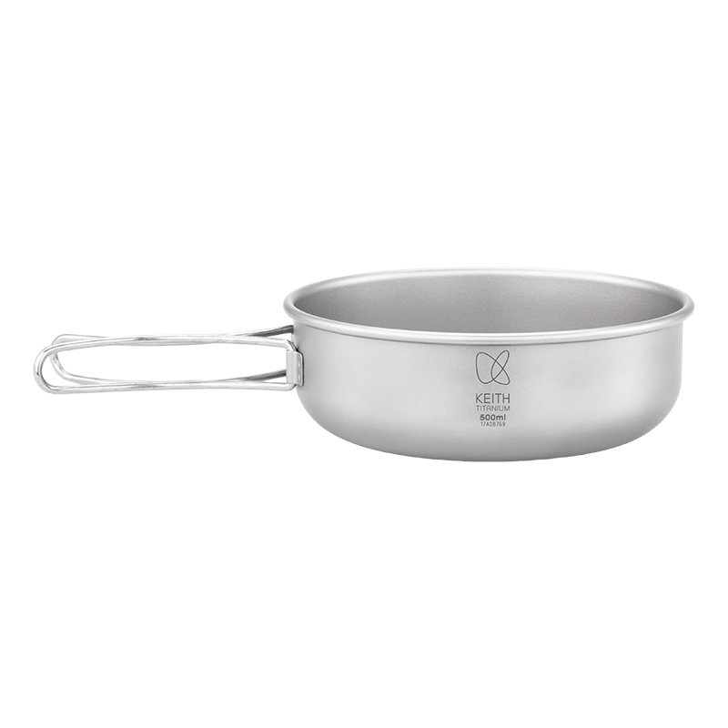 KEITH Titanium Ti5324 Single-Wall Bowl with Folding Handle - 13.5 fl oz