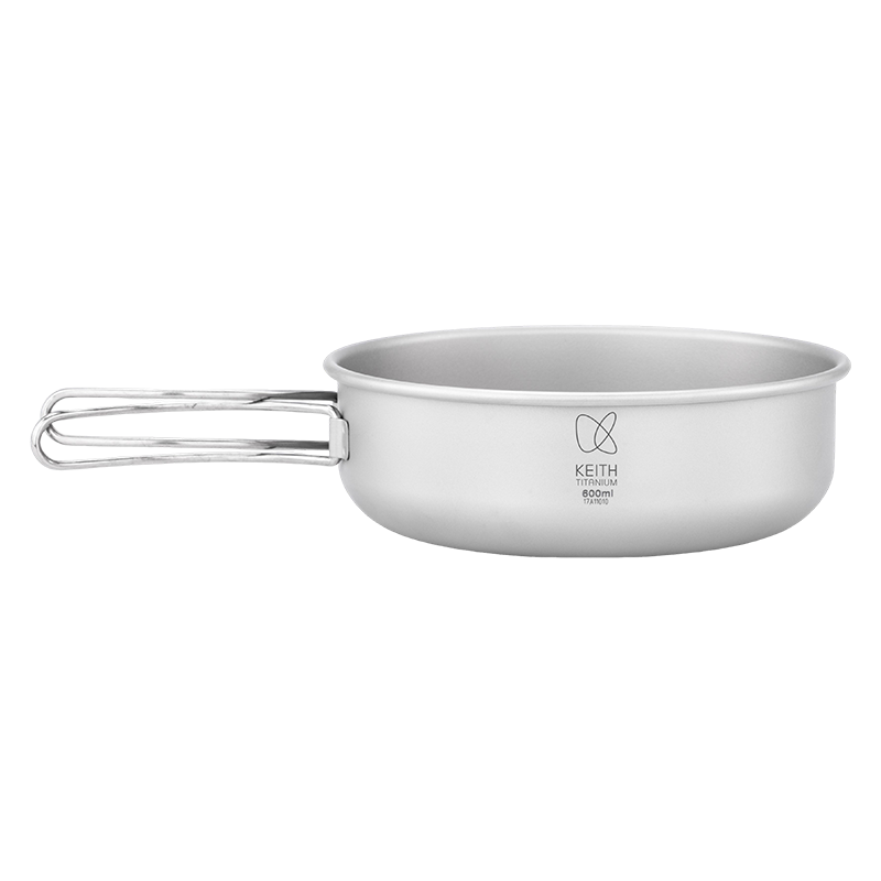 KEITH Titanium Ti5324 Single-Wall Bowl with Folding Handle - 13.5 fl oz
