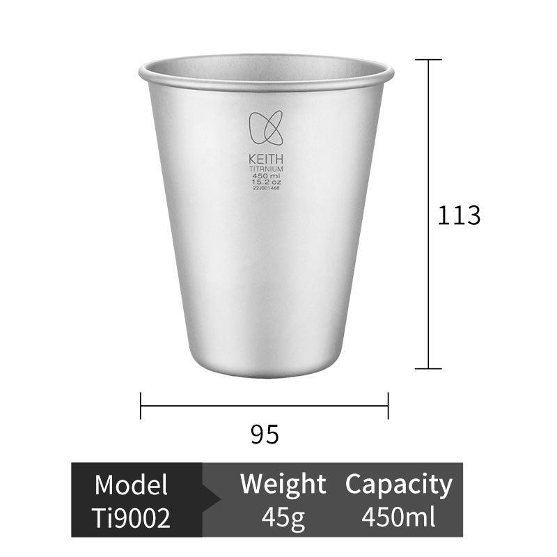 KEITH Titanium Ti9001 Titanium Beer Cup