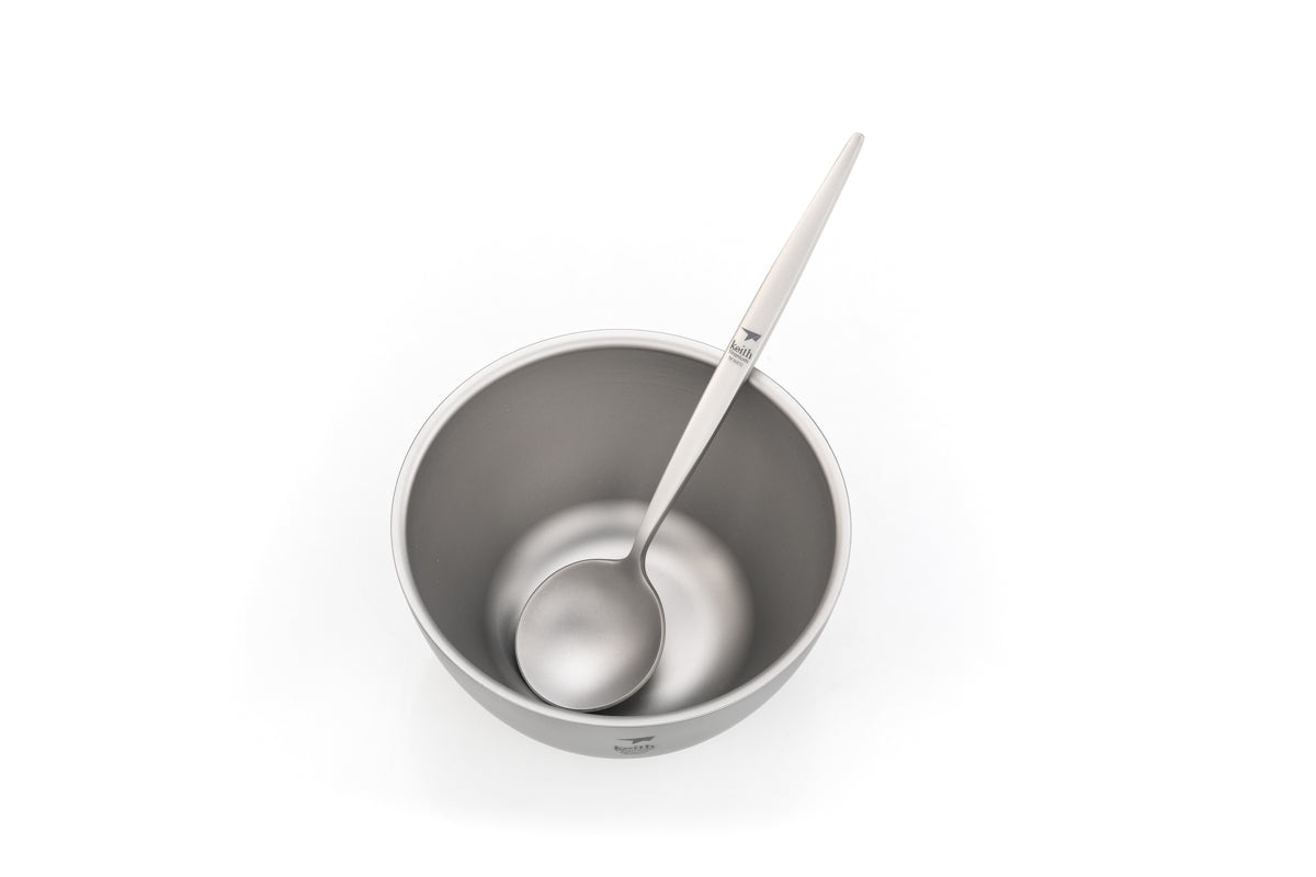 KEITH Titanium Ti5354 Double-Wall Insulated Bowl, 550ml | Plastic-Free and Eco-Friendly