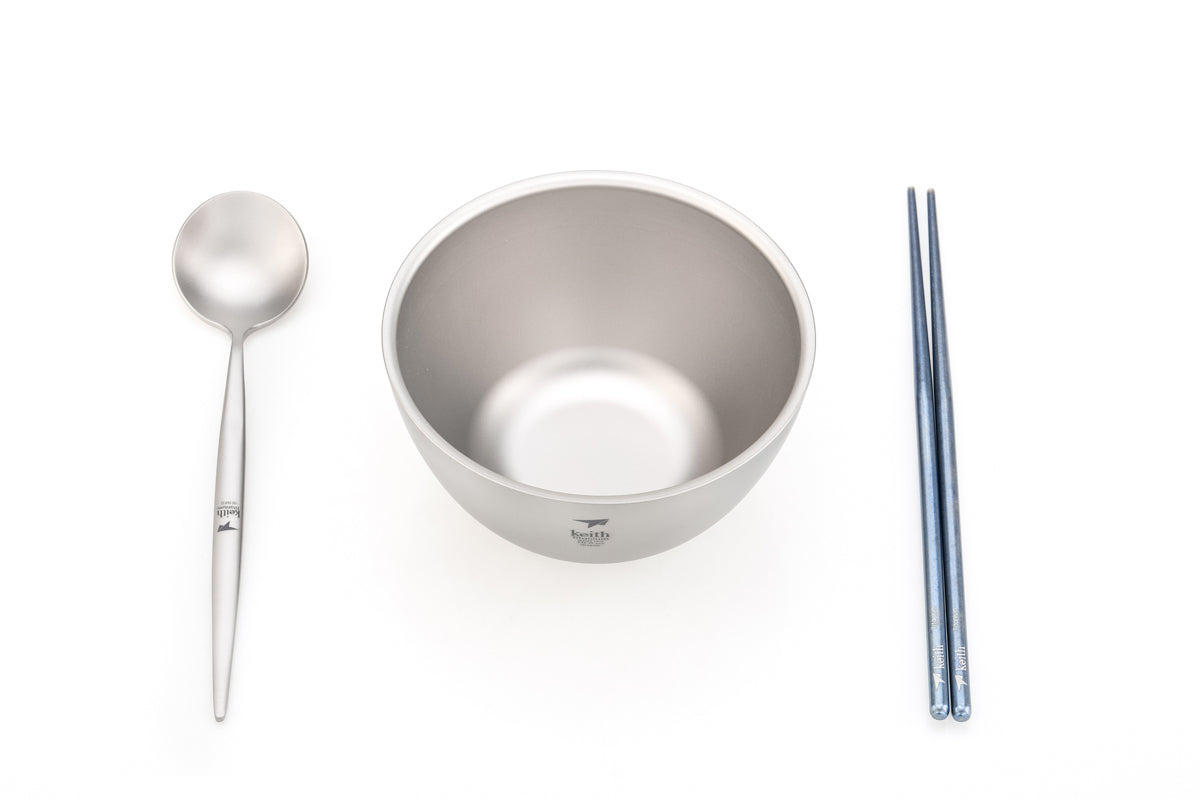 KEITH Titanium Ti5354 Double-Wall Insulated Bowl, 550ml | Plastic-Free and Eco-Friendly