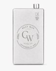 Custom engraved titanium flask for best man gift with initials and wedding date