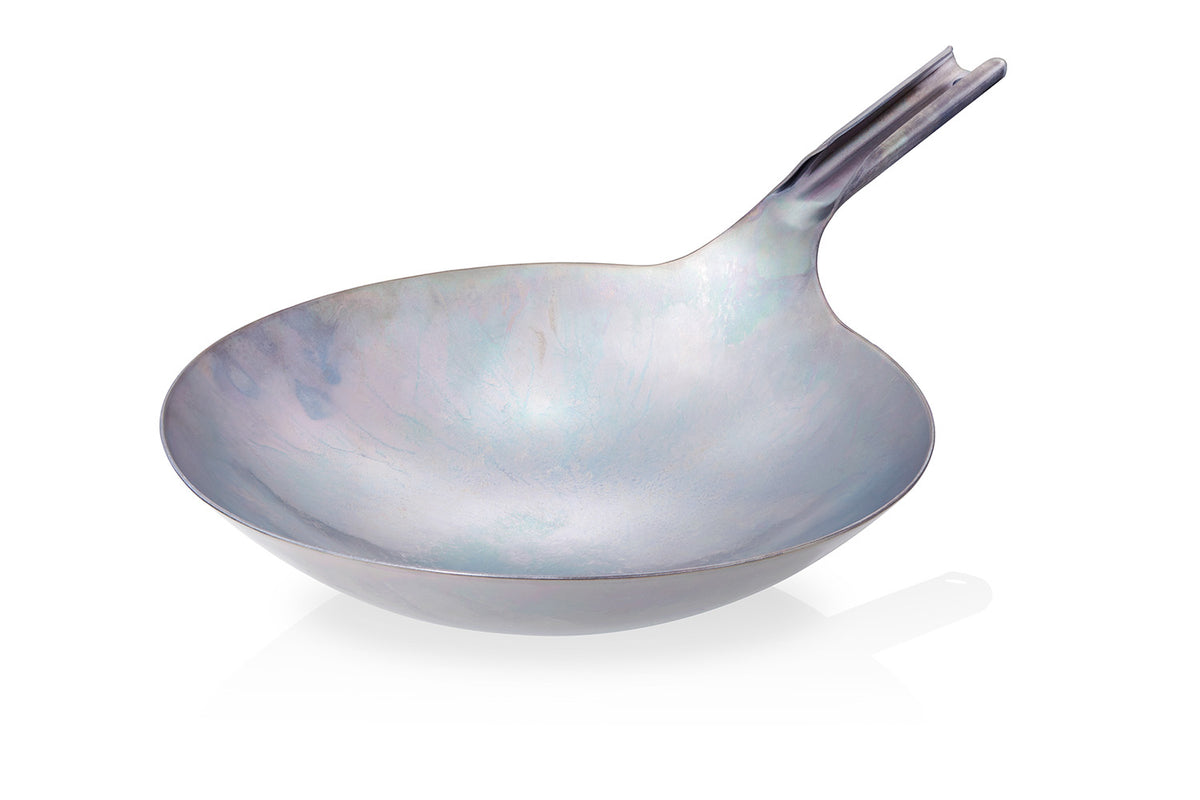 Keith Titanium forged titanium wok on a white background