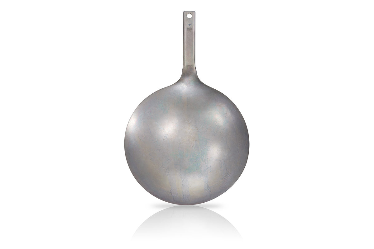 Front view of the Keith Titanium forged titanium wok on a white background
