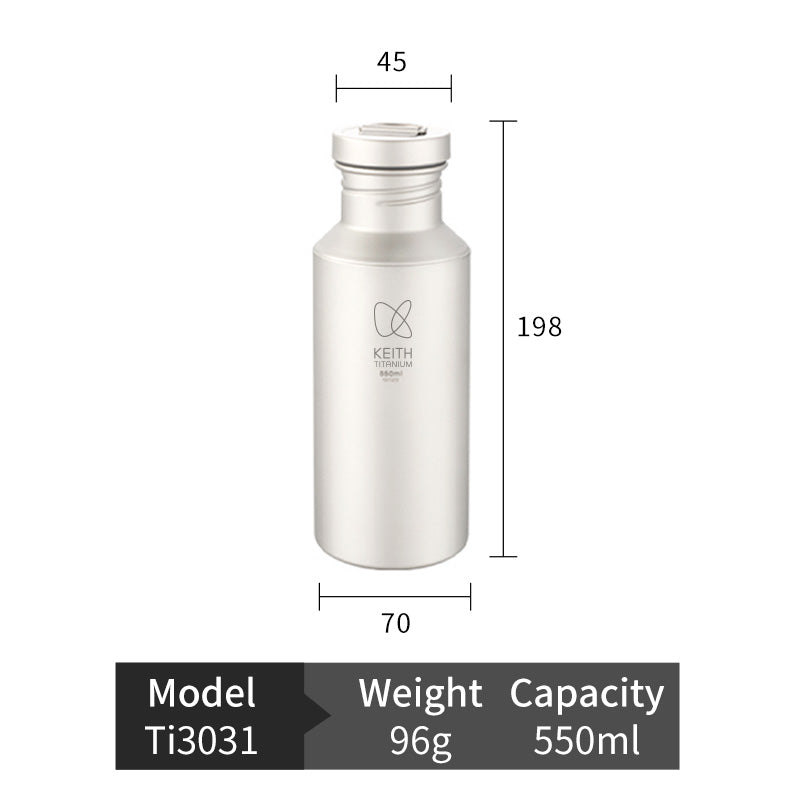 KEITH Titanium Ti3032 Plastic-Free Sport Bottle - 23.6 fl oz