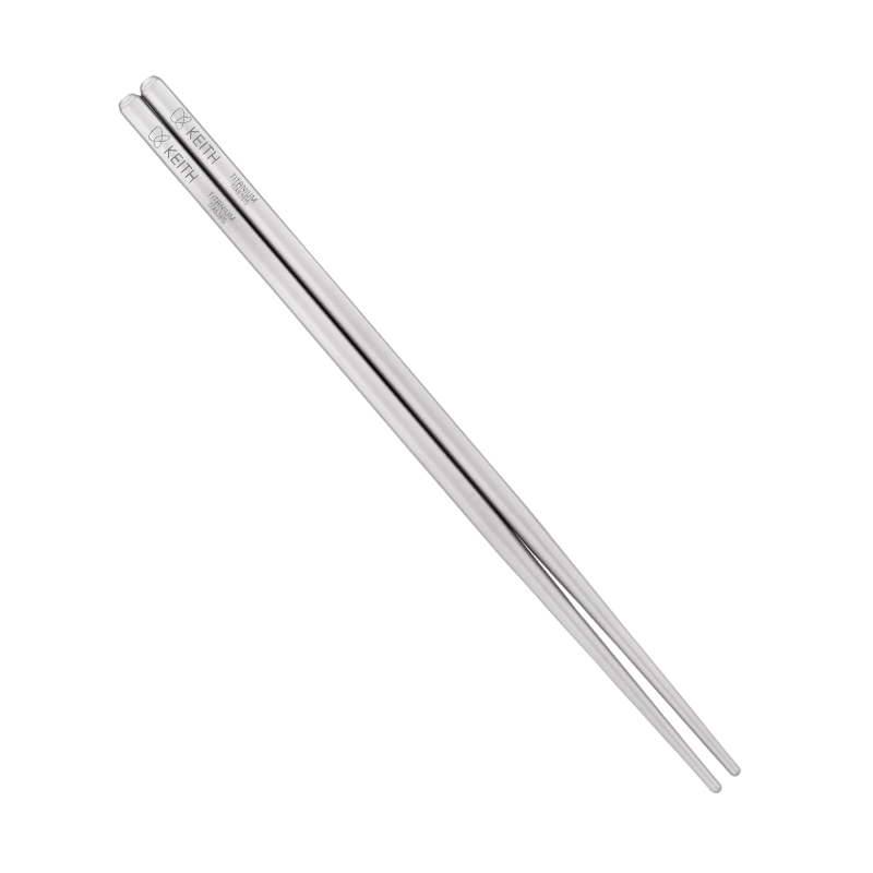 Keith Titanium Ti5622 square-handle titanium chopsticks on a white background