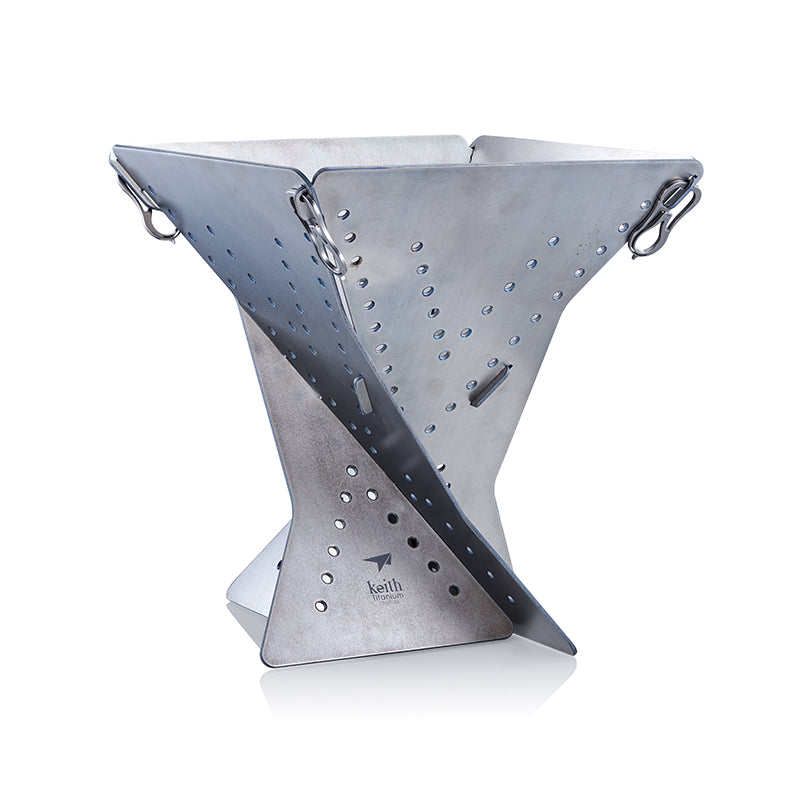 Keith Titanium Ti1801 modular fire pit shown at an angle on a white background