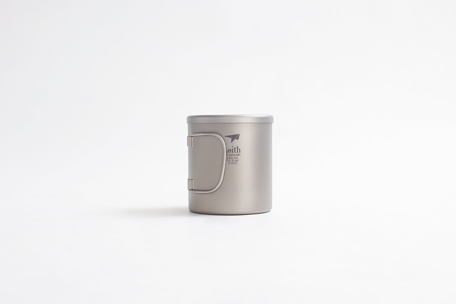 Keith Titanium Ti3353 Double-Wall Mug with Folding Handle and Lid - 450ml