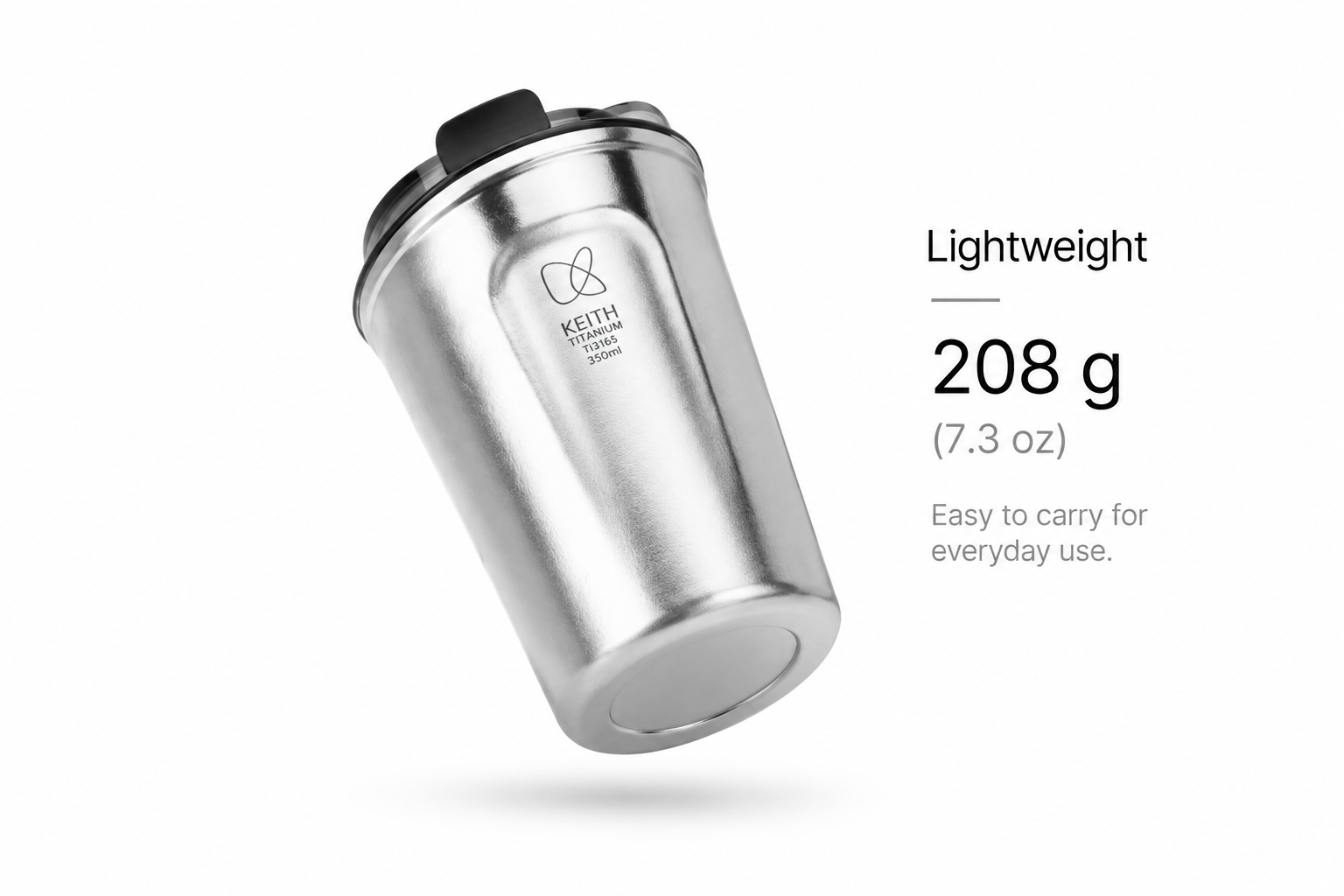 KEITH Titanium Vacuum Coffee Cup 350ml - Ti3165