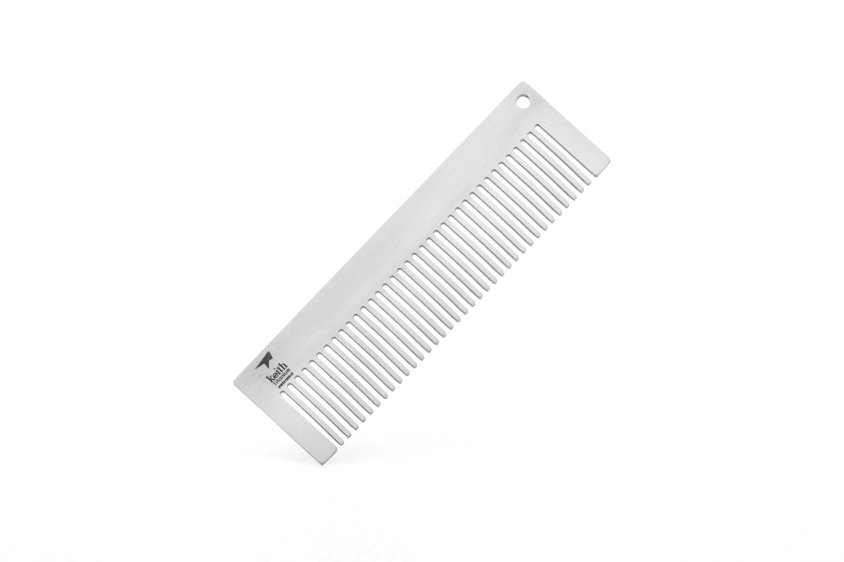 Keith Titanium Ti1732 titanium pocket comb on a white background