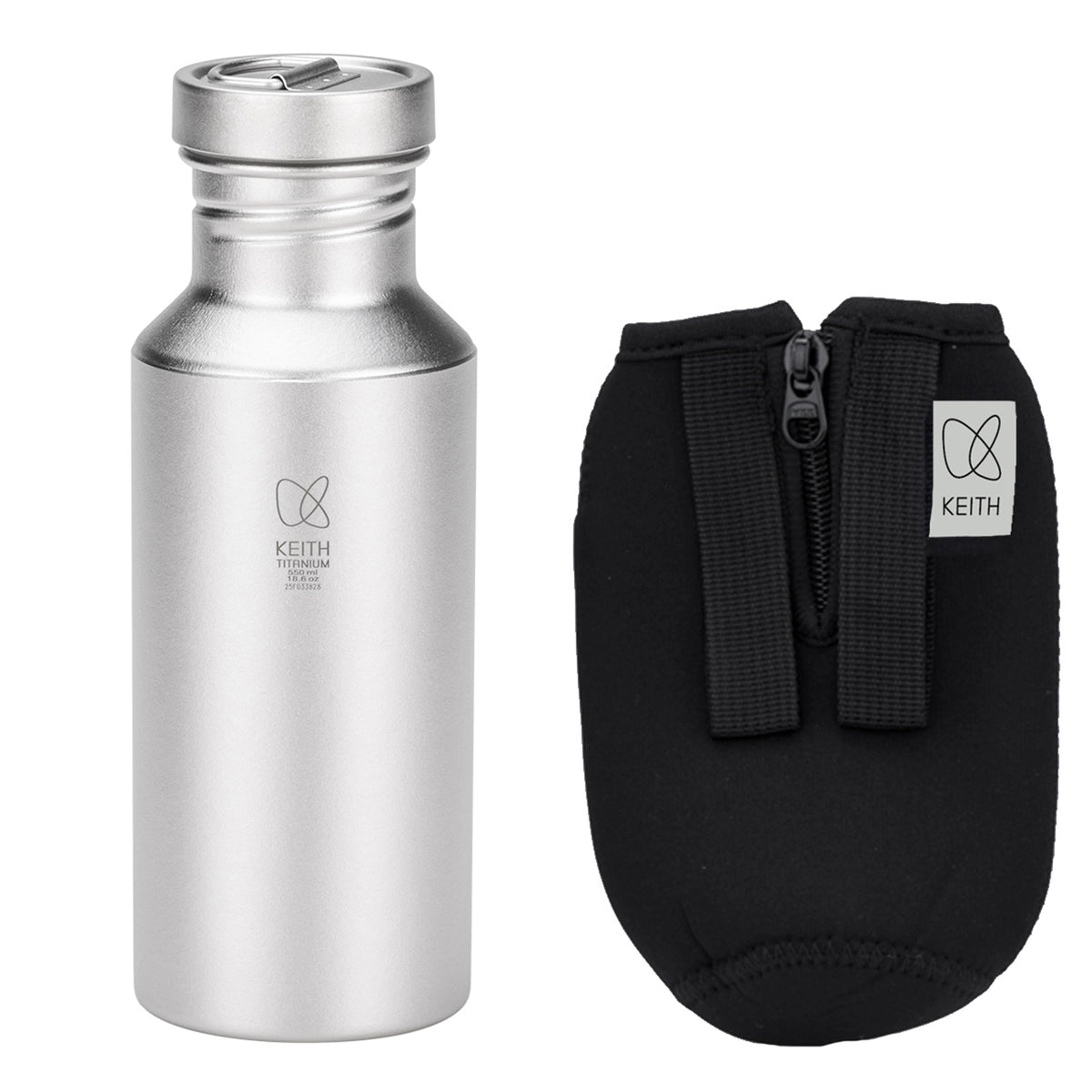 KEITH Titanium Sport Bottle with Sleeve - Ti3031