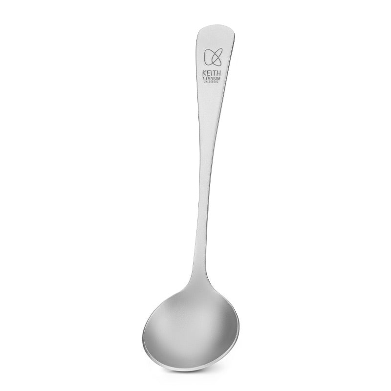 Keith Titanium Ti3602 titanium coffee cupping spoon on a white background