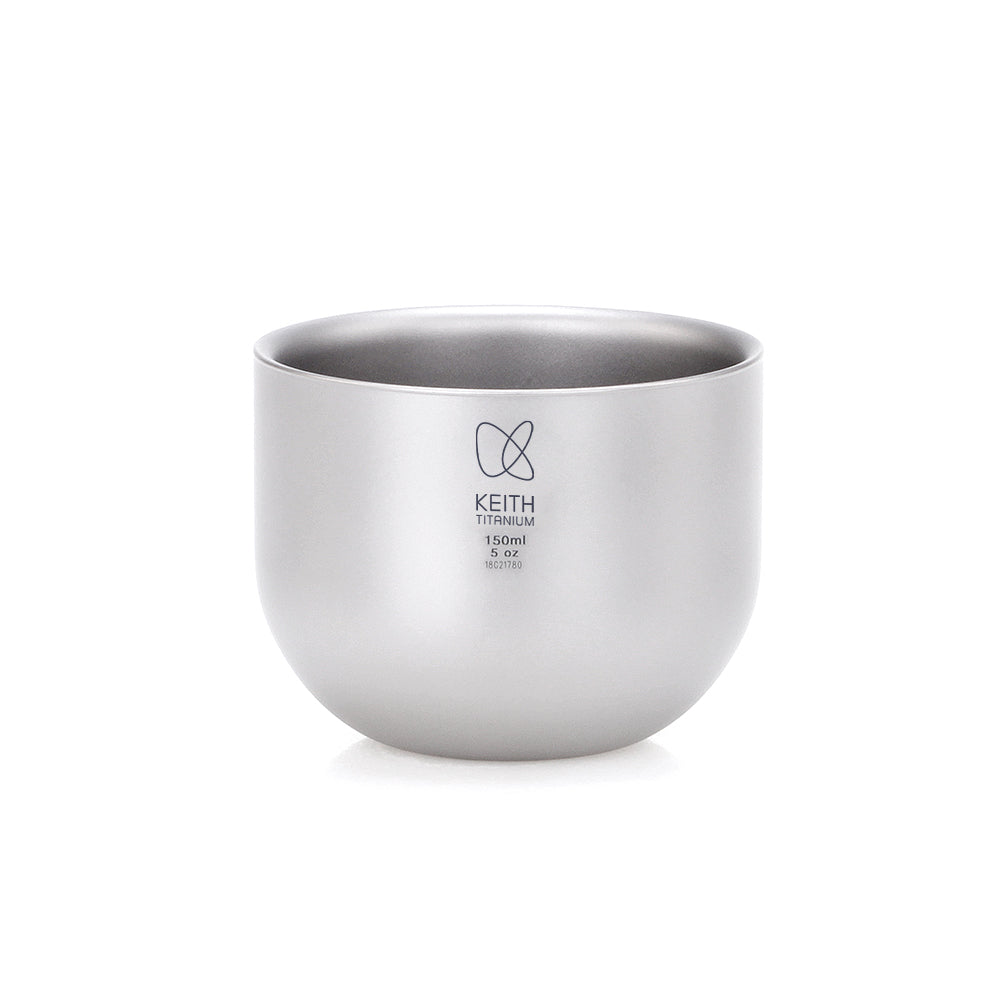 Keith Titanium Ti3906 double-wall tea cup on a white background