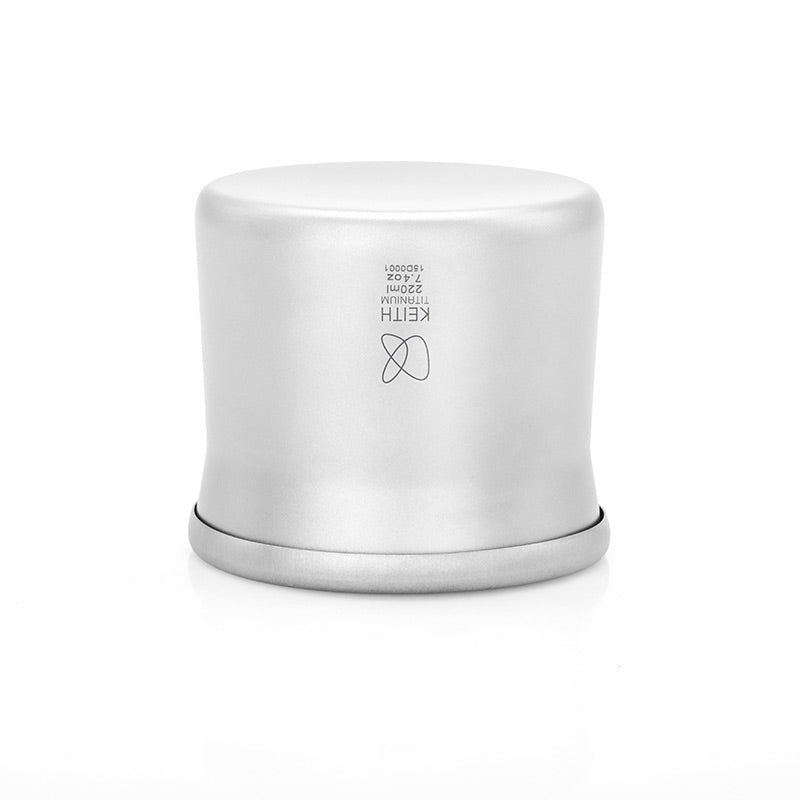 Base view of the Keith Titanium Ti3911 titanium storage cup on a white background