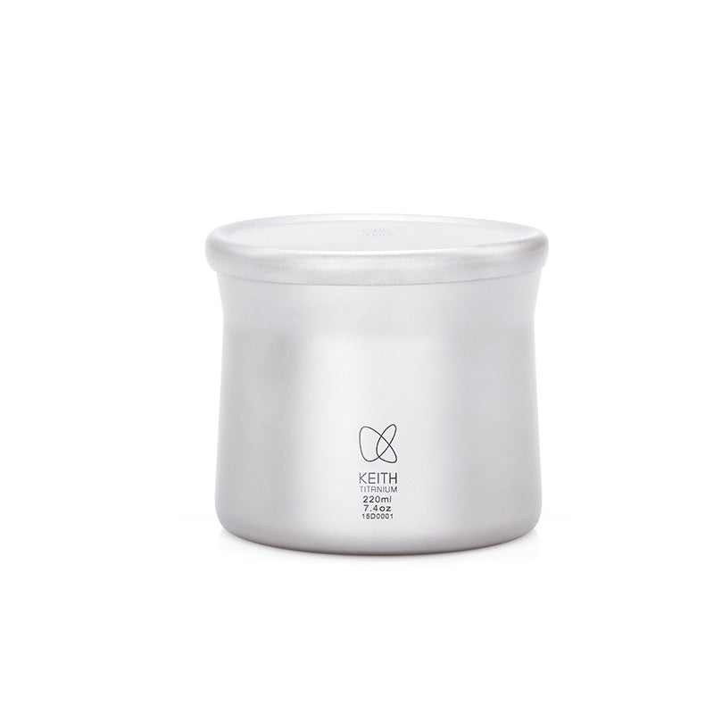 Keith Titanium Ti3911 titanium storage cup with lid on a white background