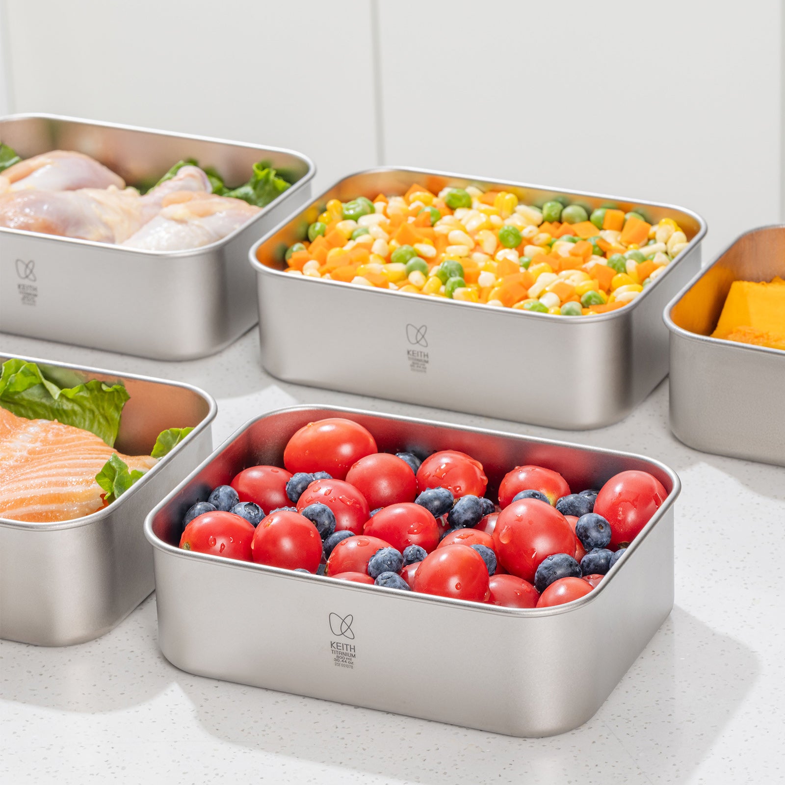 KEITH Titanium Storage Container with Glass Lid, 800ml - Ti5386