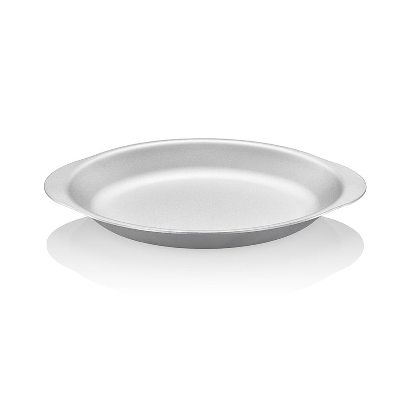 Keith Titanium Ti5395 10-inch dinner plate on a white background, angled side view