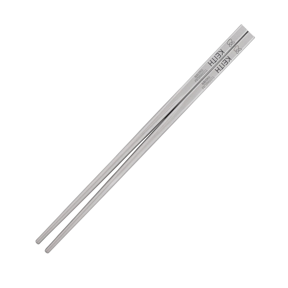 Keith Titanium Ti5633 solid square titanium chopsticks on a white background
