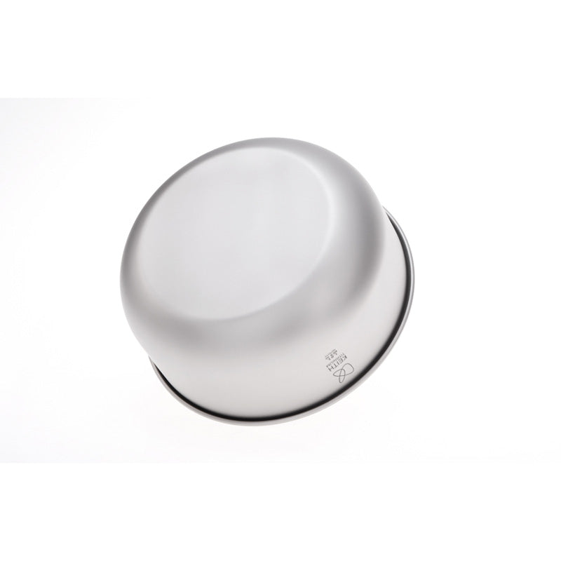 Bottom view of the Keith Titanium Ti8701 ultralight salad bowl on a white background