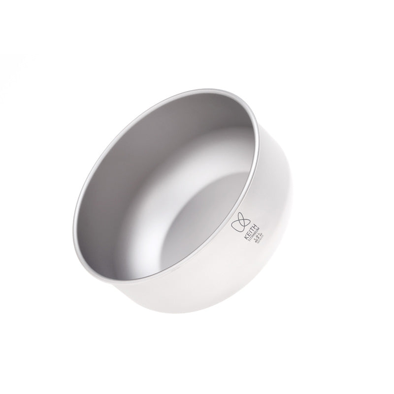Angled view of the Keith Titanium Ti8701 ultralight salad bowl on a white background