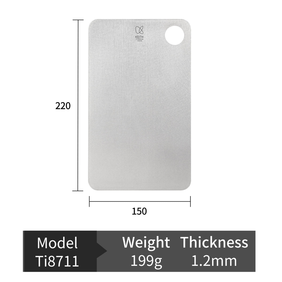 Keith Titanium Elite Cutting Board series (Ti8722 Titanium Cutting Board)
