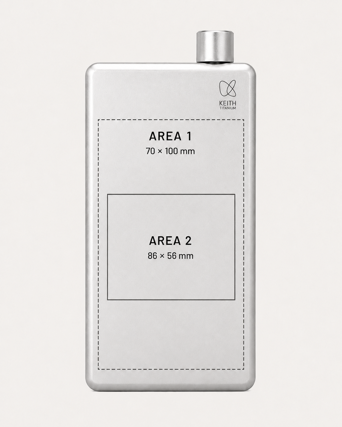 KEITH flask engraving areas