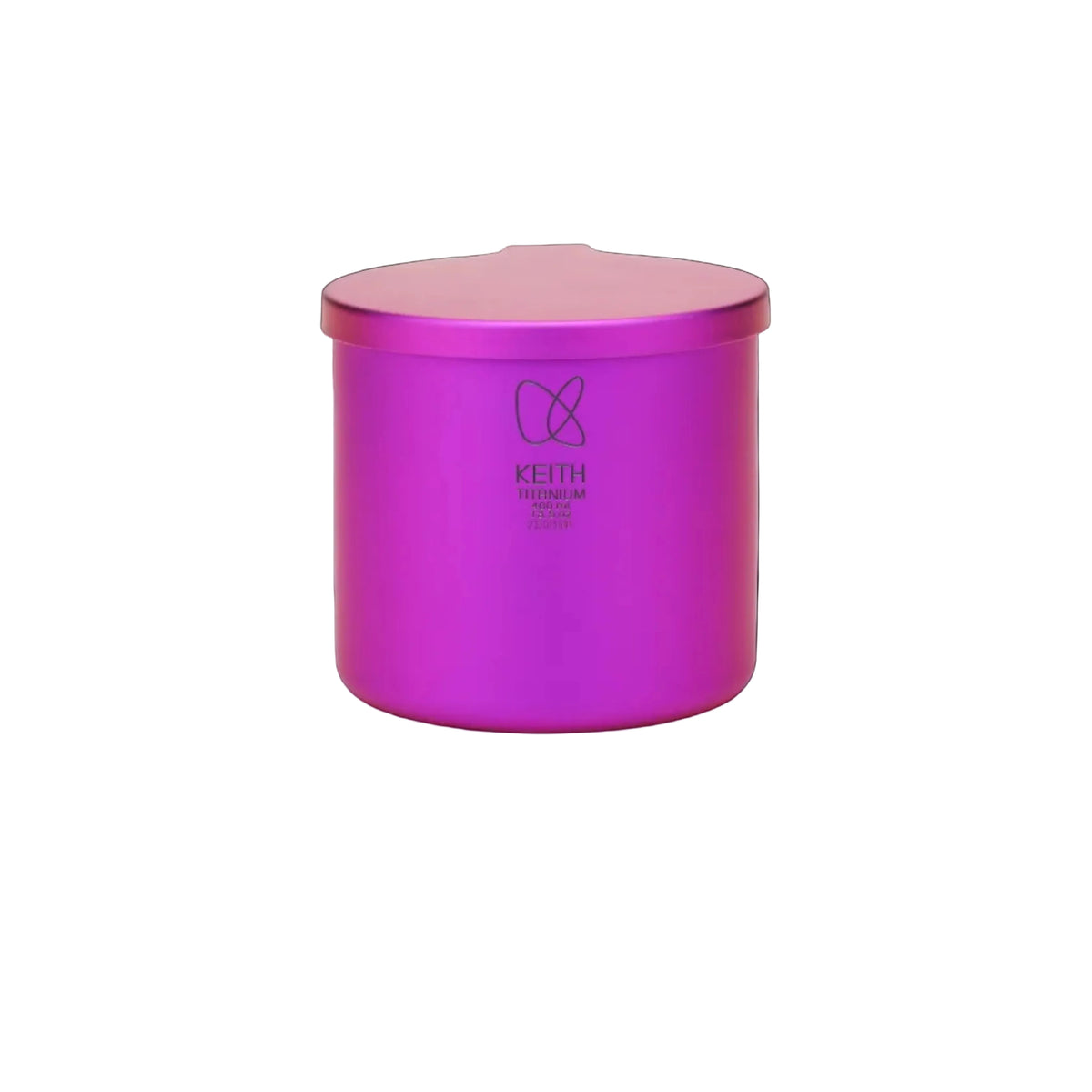 KEITH Ti3254 twilight purple 400ml CC titanium mug with lid on a white background