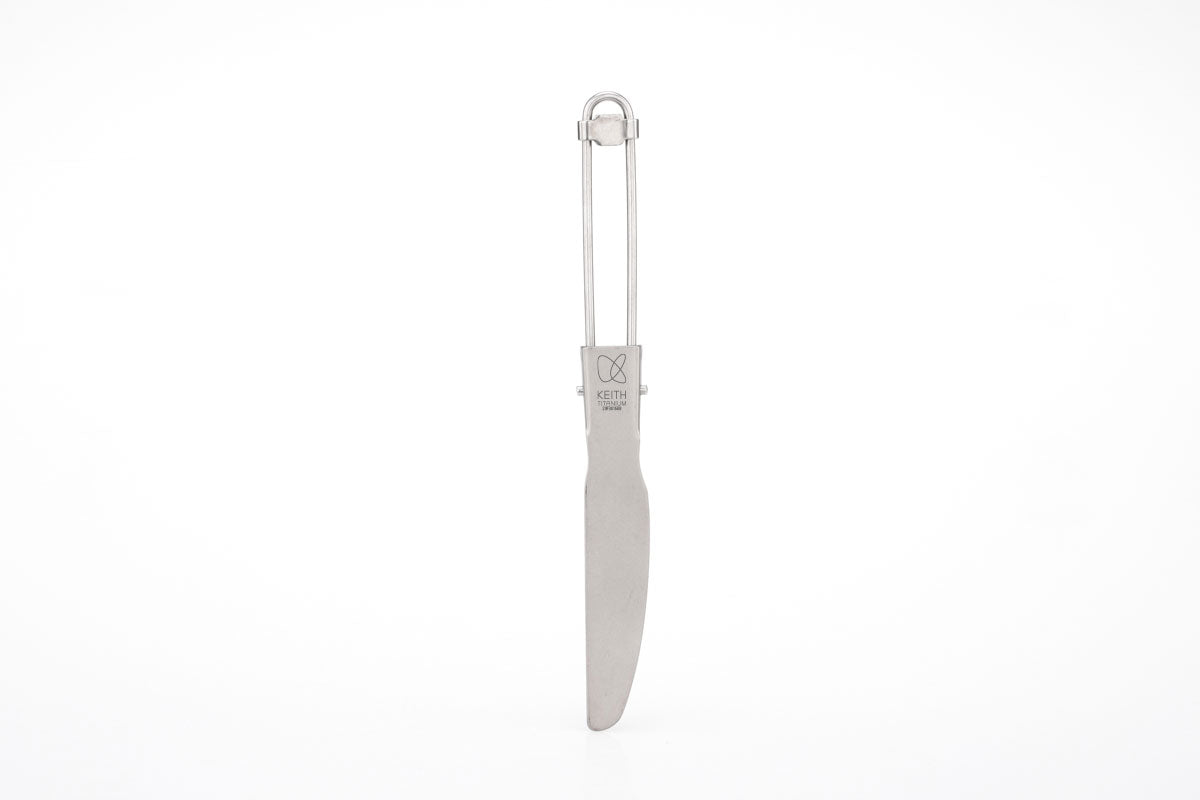 白背景で開いた状態のKEITH Titanium Ti5304折りたたみナイフ